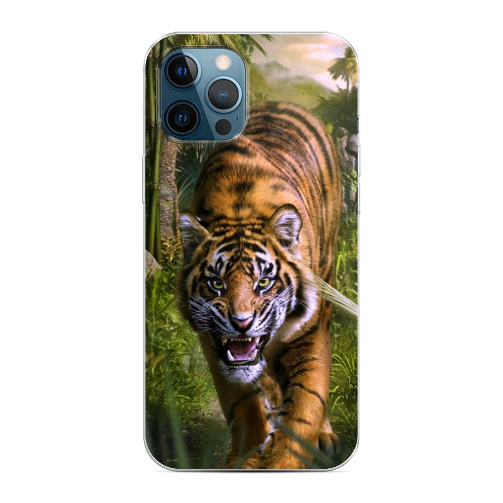 

Чехол на Apple iPhone 12 Pro Max Тигр в джунглях 2, Оранжевый;зеленый, 12750-1