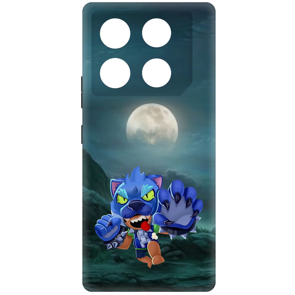 Чехол-накладка Krutoff Soft Case Brawl Stars - Оборотень Леон для INFINIX GT 20 Pro черный