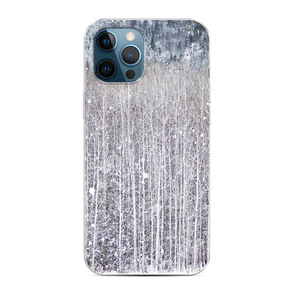 

Чехол на Apple iPhone 12 Pro Max "Снежный лес", Бежевый;серый;белый, 12750-5