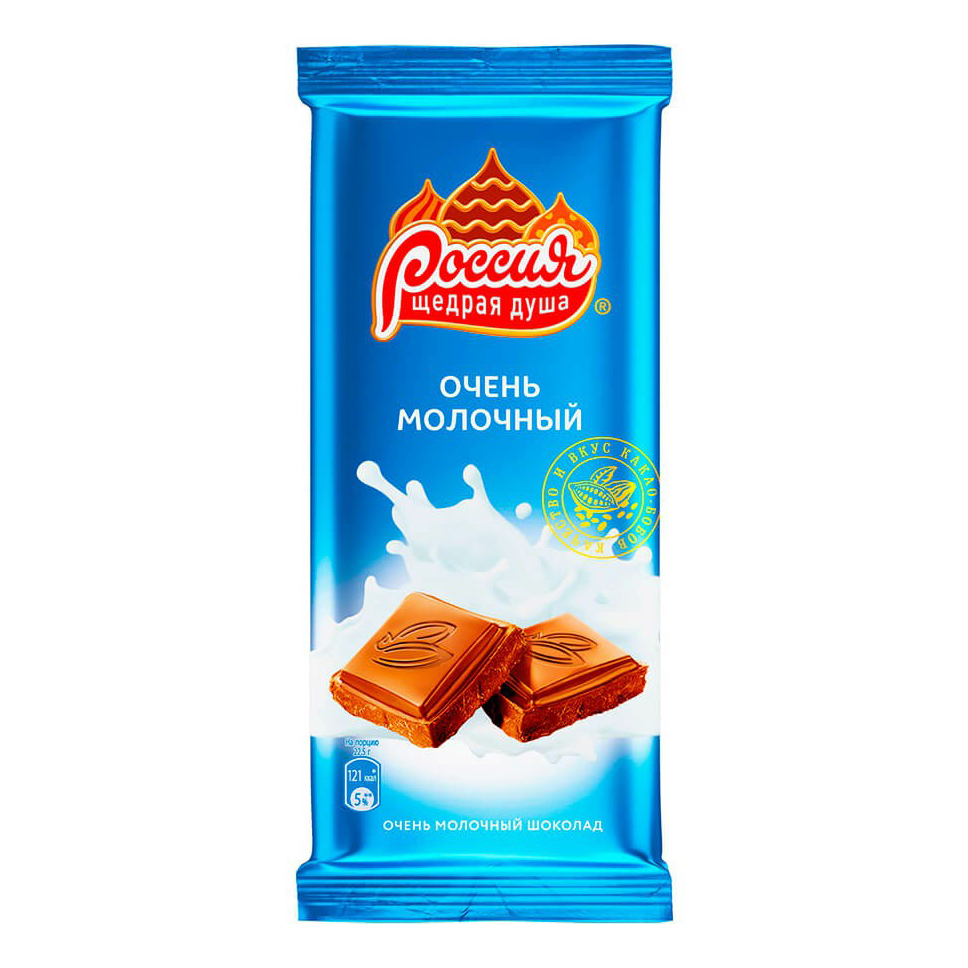

Шоколад Россия-Щедрая душа! молочный 90 г