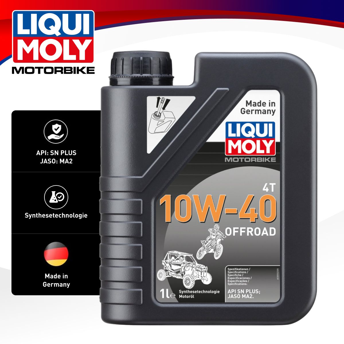 

Моторное масло LIQUI MOLY Motorbike 4T Offroad 10w-40 1л, Motorbike 4T Offroad