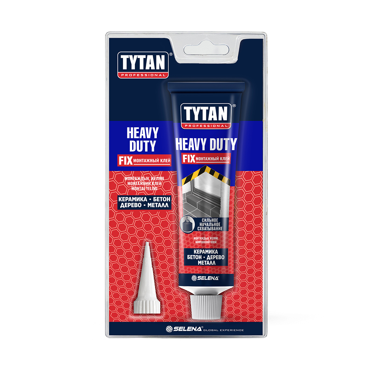 Клей монтажный Tytan Professional Heavy Duty, каучуковый, 100 мл, бежевый клей монтажный каучуковый для зеркал tytan professional 310 мл бежевый