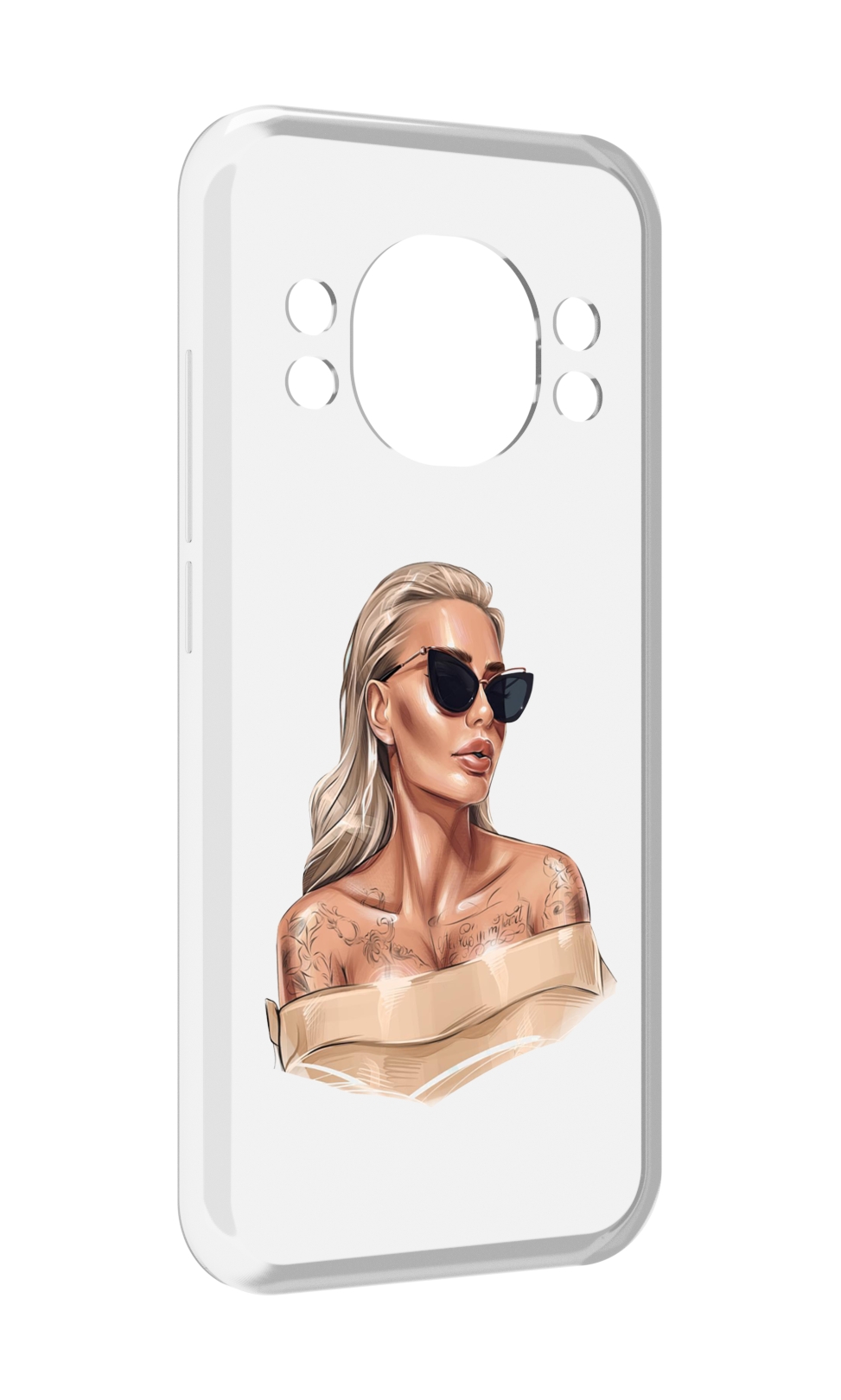 

Чехол MyPads блондинка-в-очках женский для Doogee S98 / S98 Pro, Прозрачный, Tocco