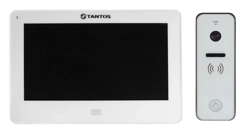 Комплект видеодомофона Tantos NEO Slim (белый) и iPanel 2+(белая)