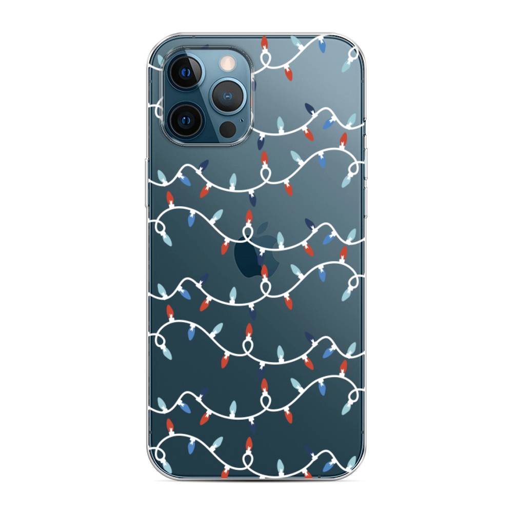 

Чехол на Apple iPhone 12 Pro Max "Разноцветная гирлянда", Белый;красный;синий, 12750-5