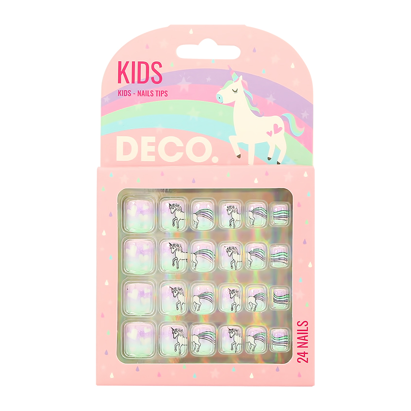 Набор детских накладных ногтей DECO. KIDS самоклеящиеся fairytale 24 шт.