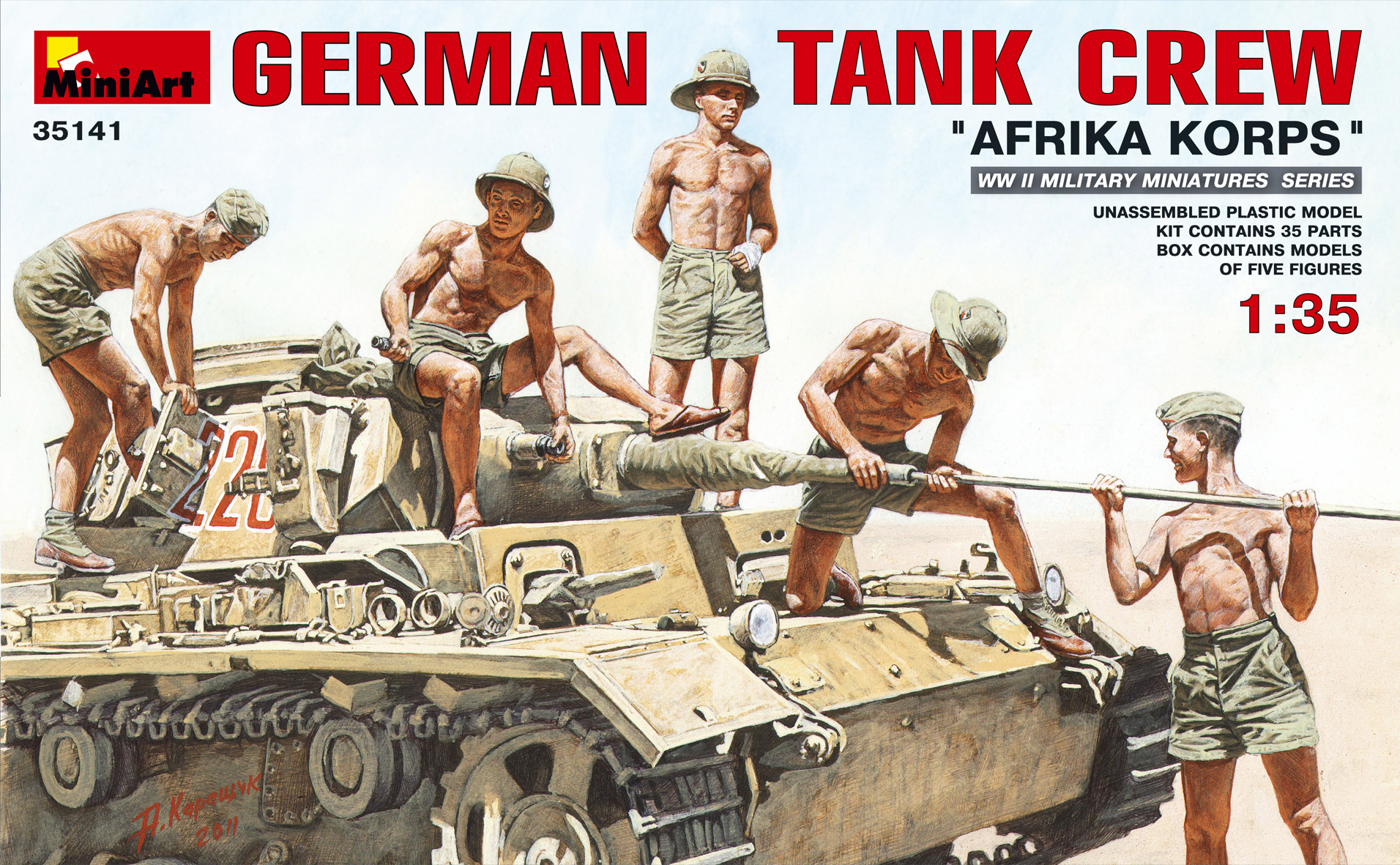

Сборная модель MiniArt 1/35 Немецкий танковый экипаж "Afrika Korps" 35141
