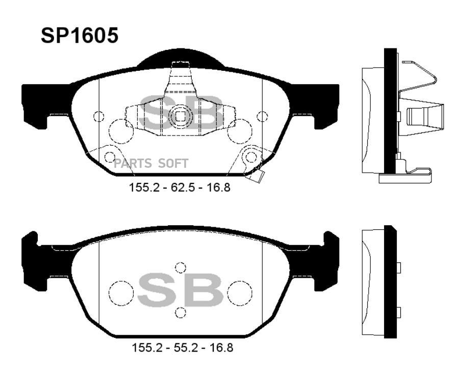 

Тормозные колодки Sangsin brake передние sp1605