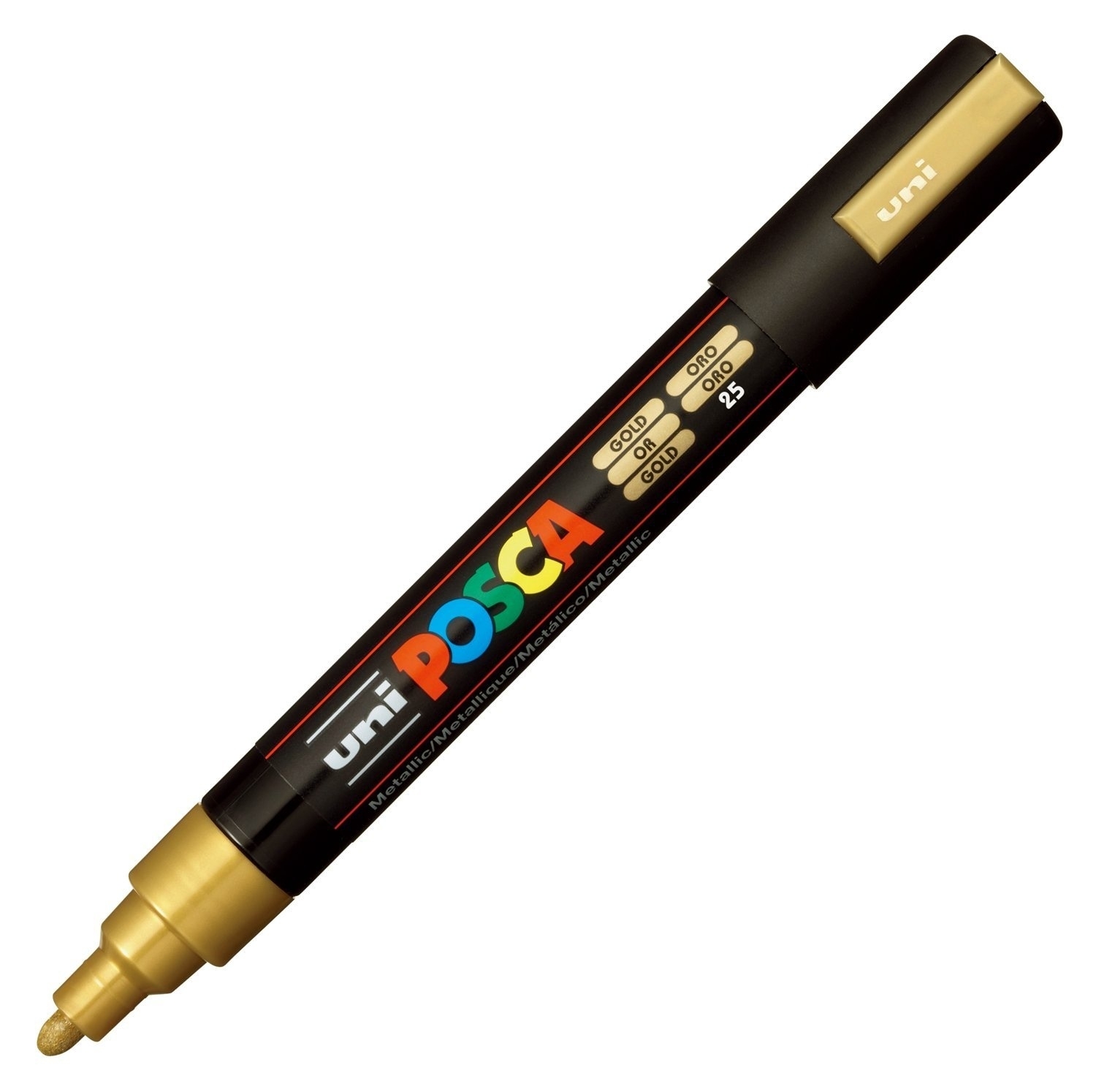 

Маркер Uni POSCA PC-5M 1,8-2,5мм овальный (золотой (gold) 25), Золотистый