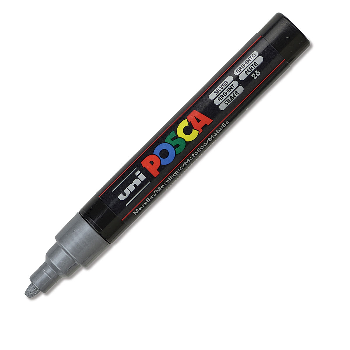 

Маркер Uni POSCA PC-5M 1,8-2,5мм овальный (серебряный (silver) 26), Серебристый