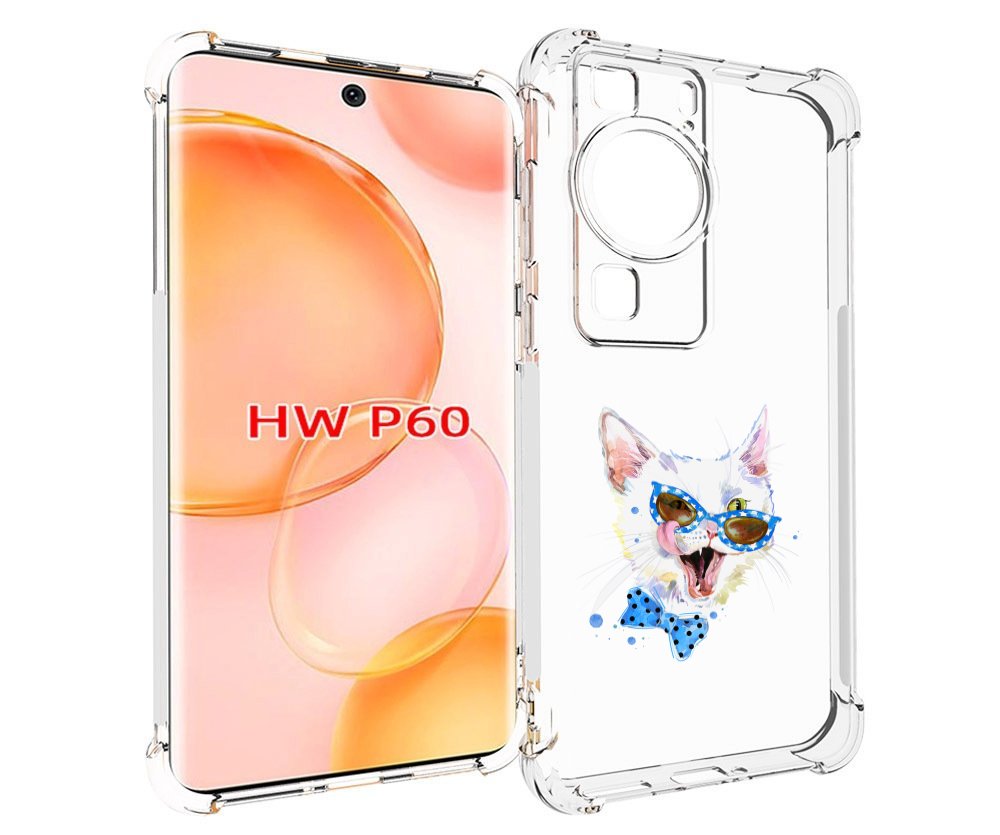 

Чехол MyPads белый кот для Huawei P60, Tocco