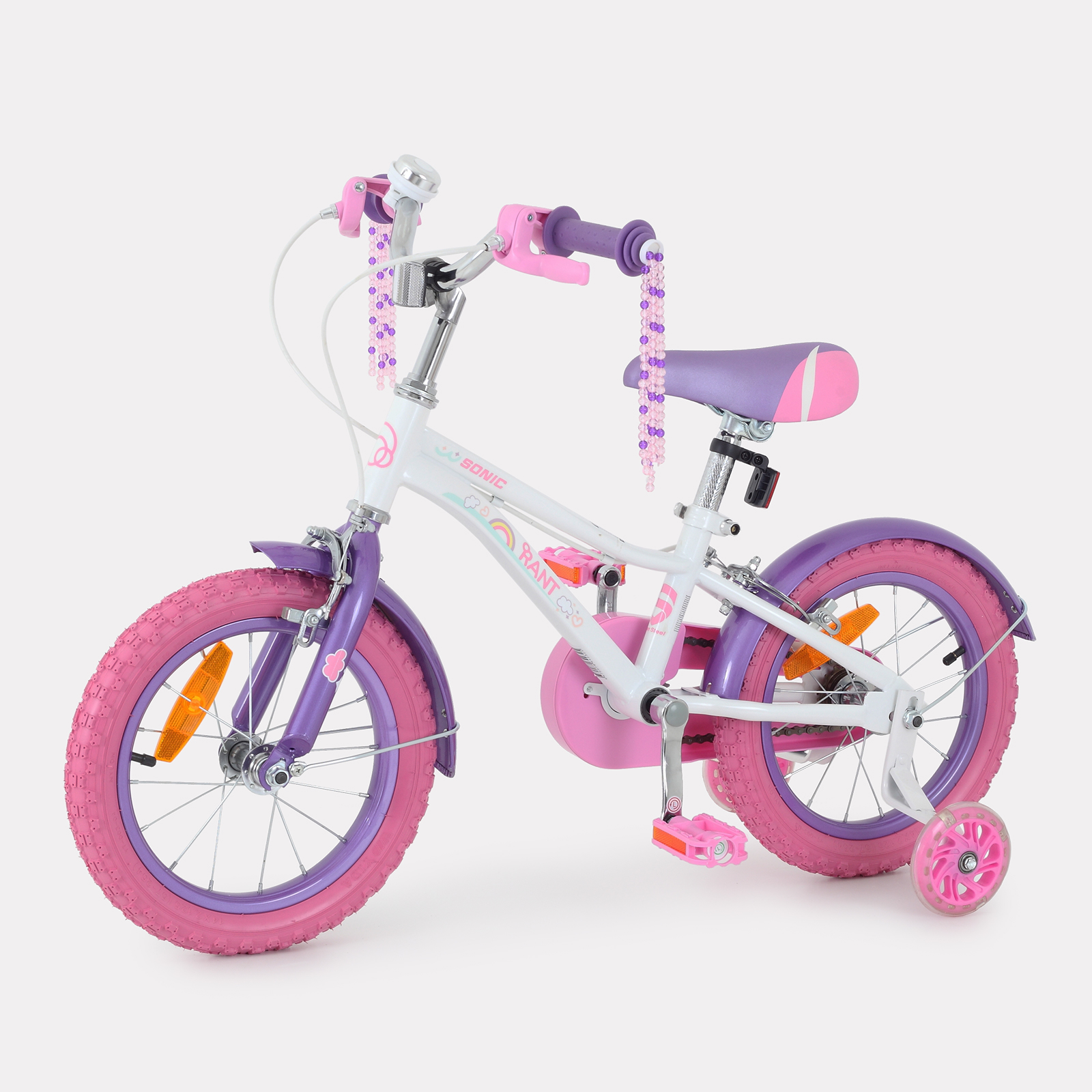 Велосипед двухколесный детский RANT Sonic белый звонок rexant rx 8 проводной 220 в регулировка громкости белый