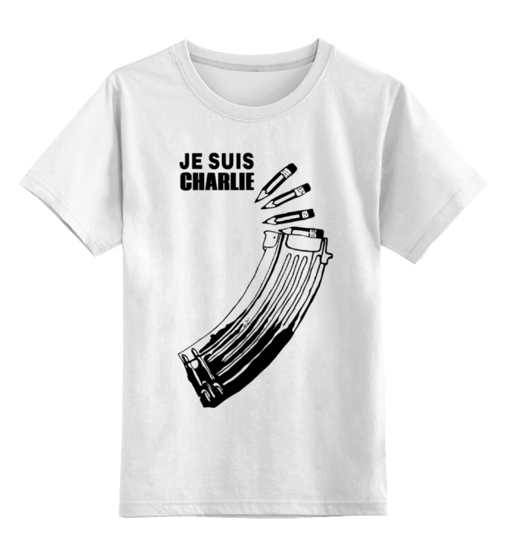 Футболка детская Printio Je suis charlie (я шарли) цв. белый р. 152