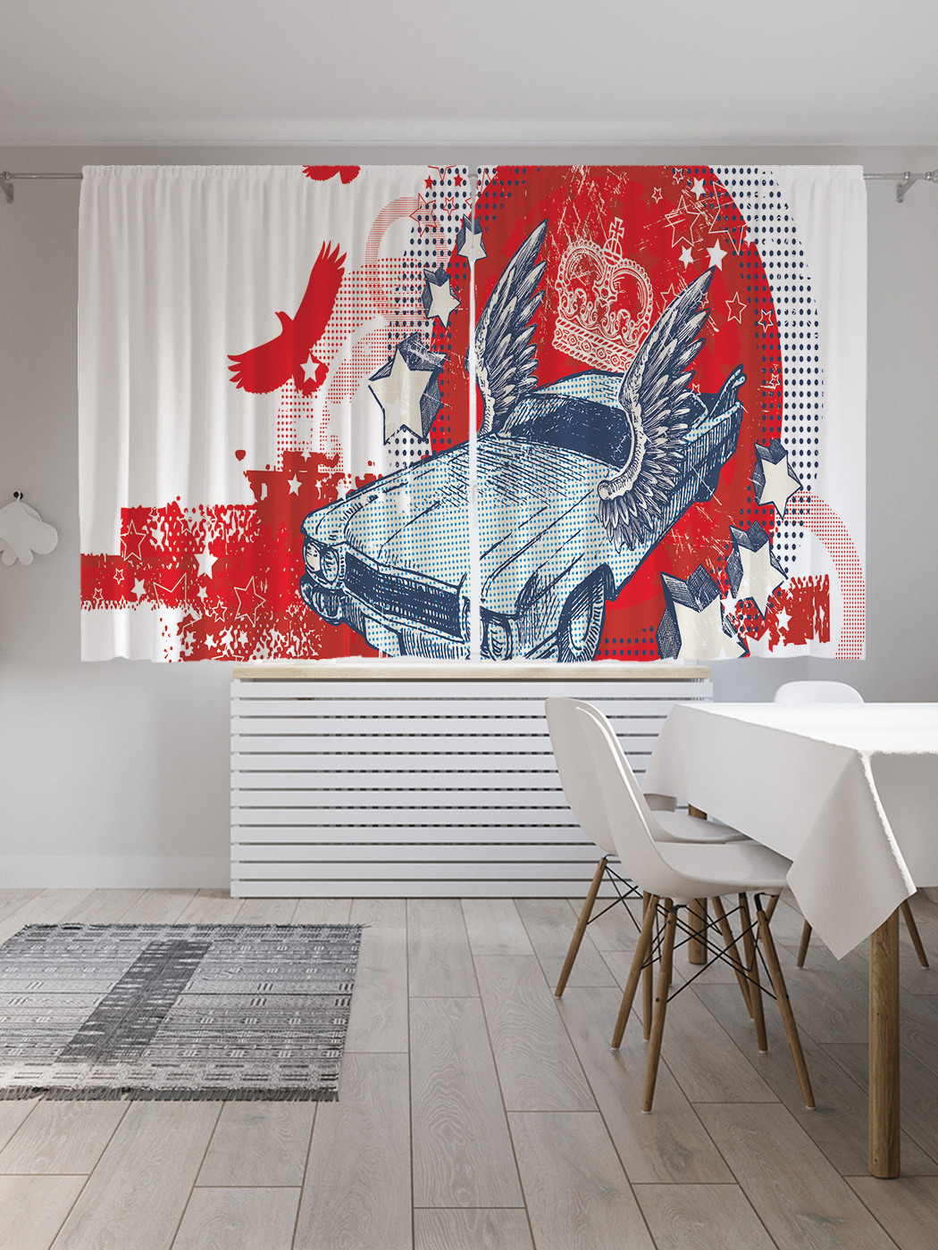

Шторы с фотопечатью JoyArty "Королевское авто" из сатена, 290х180 см