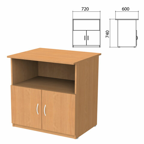 

Тумба для оргтехники Бюджет, 720х600х740 мм, 2 двери, груша ароза, 402658-336