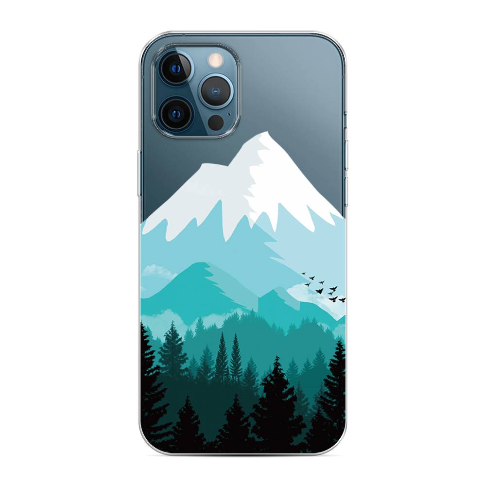 

Чехол на Apple iPhone 12 Pro Max "Синяя снежная гора", Белый;голубой;бирюзовый, 12750-2