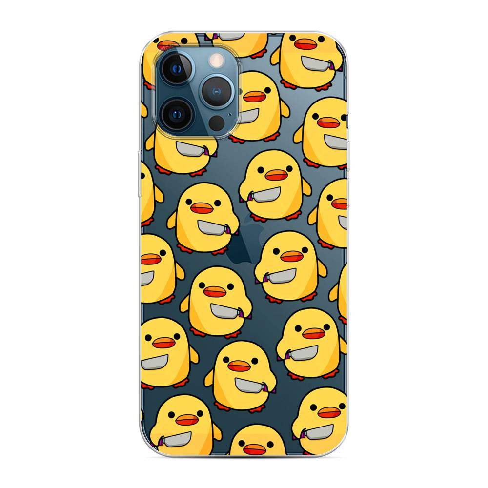 

Чехол на Apple iPhone 12 Pro Max "Утка с ножом", Прозрачный;желтый;оранжевый, 12750-1