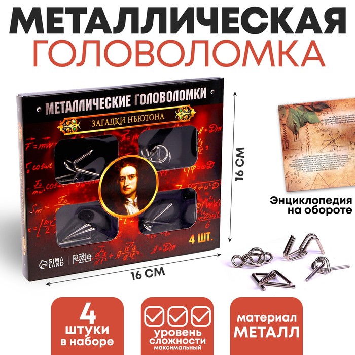 

Металлические головоломки Загадки Ньютона (набор 4 шт)