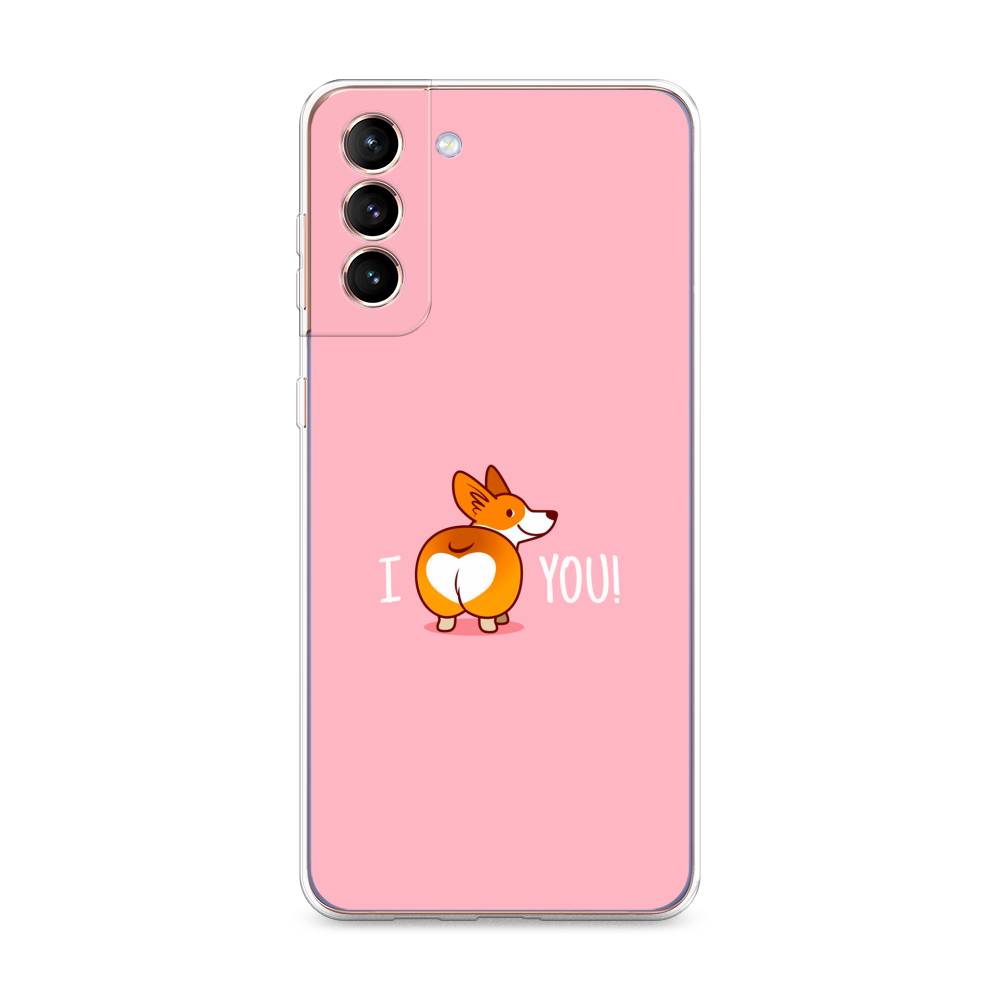 

Чехол на Samsung Galaxy S21 Plus "Корги I love you", Розовый;коричневый;белый, 2102150-1