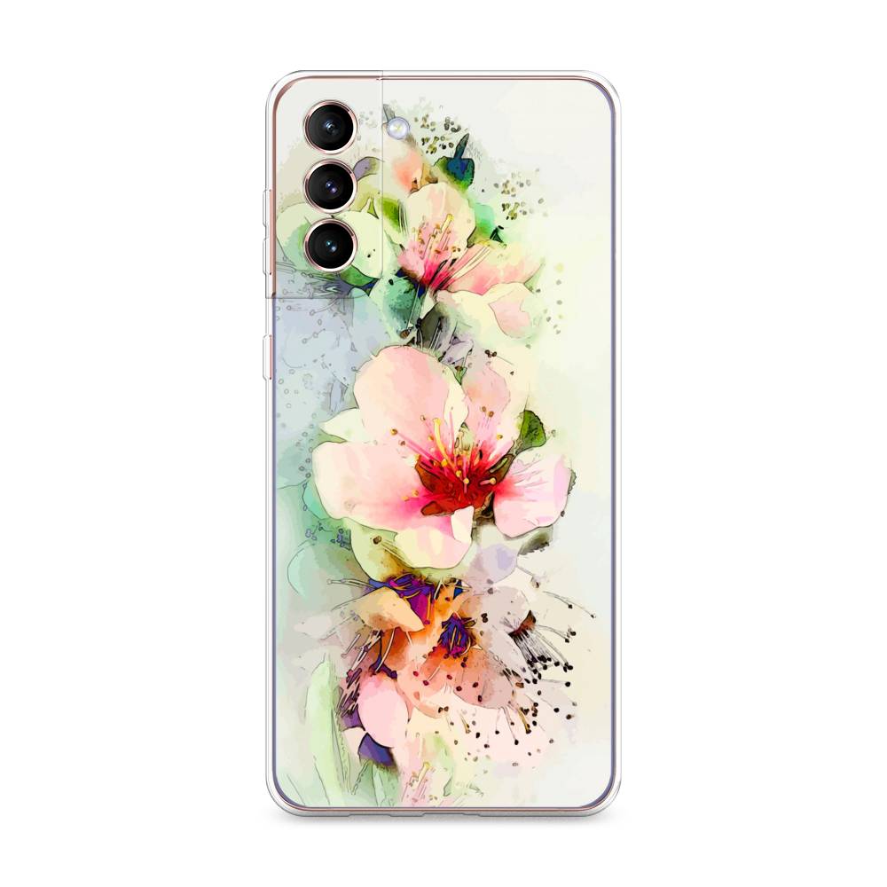 

Чехол на Samsung Galaxy S21 Plus Нежные цветы, Зеленый;розовый, 2102150-2