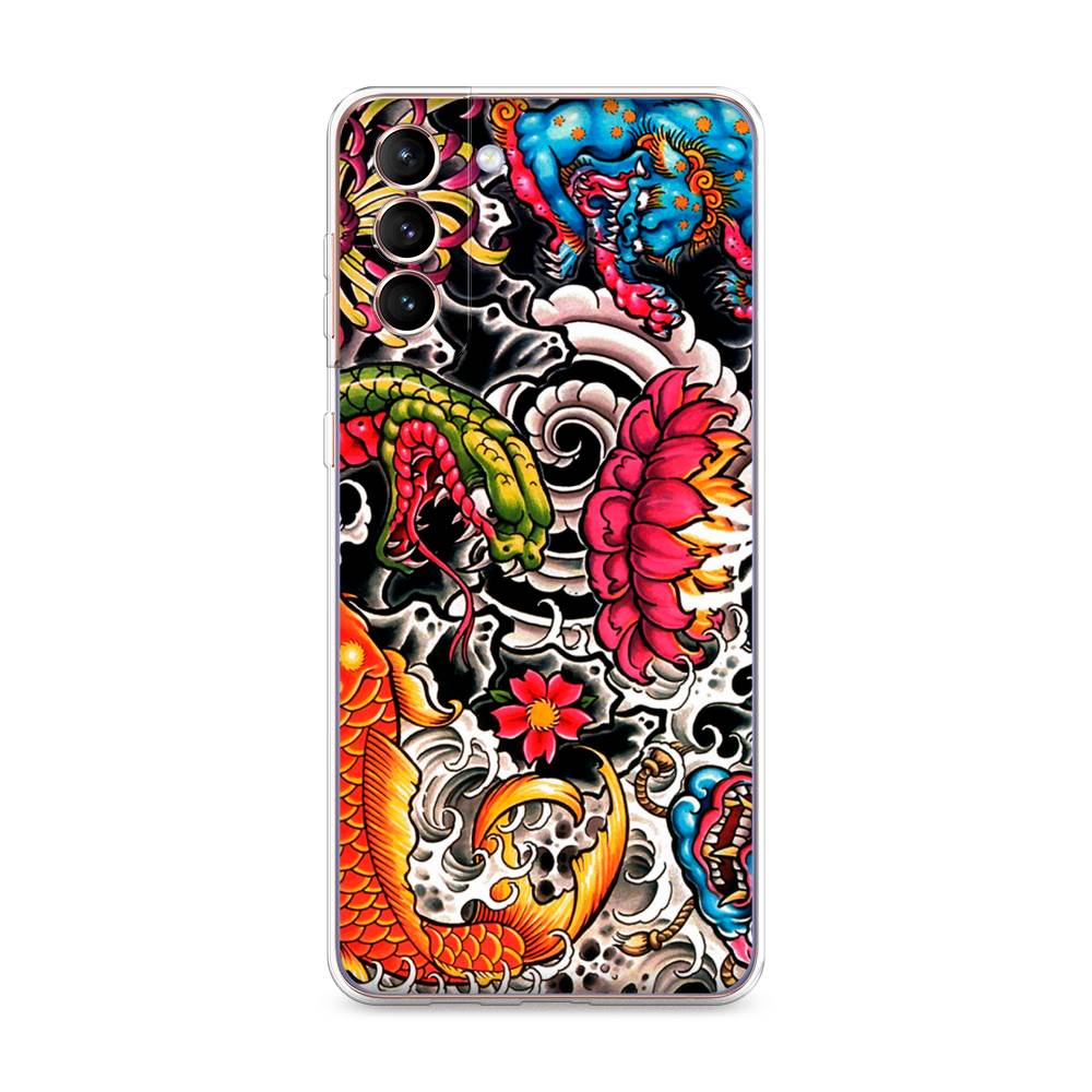 

Чехол на Samsung Galaxy S21 Plus Японское искусство, Красный;оранжевый;голубой, 2102150-4