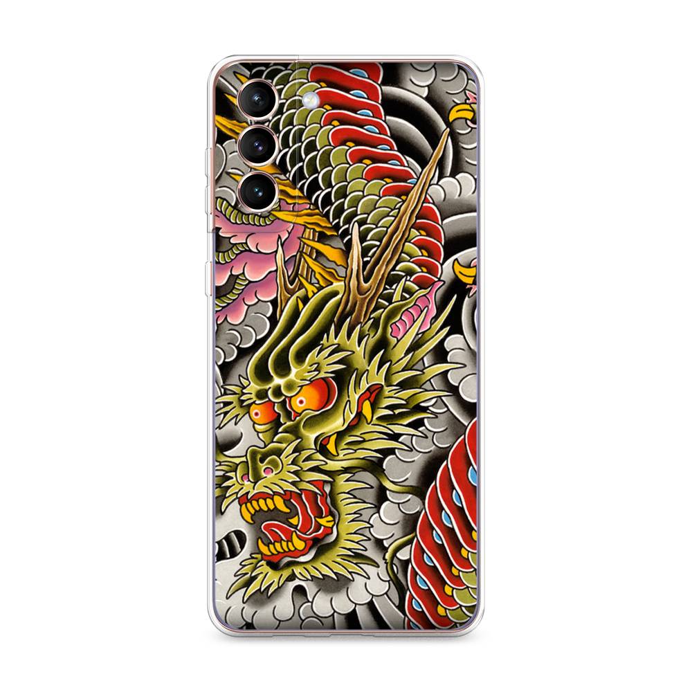 

Чехол на Samsung Galaxy S21 Plus Японский дракон, Желтый;розовый;красный, 2102150-4