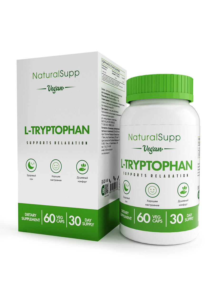 L-триптофан NATURALSUPP Vegan L-Tryptophan капсулы 500 мг 60 шт.