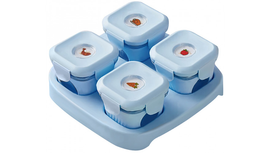 фото Детский контейнер для еды xiaomi kalar food box blue (4шт)