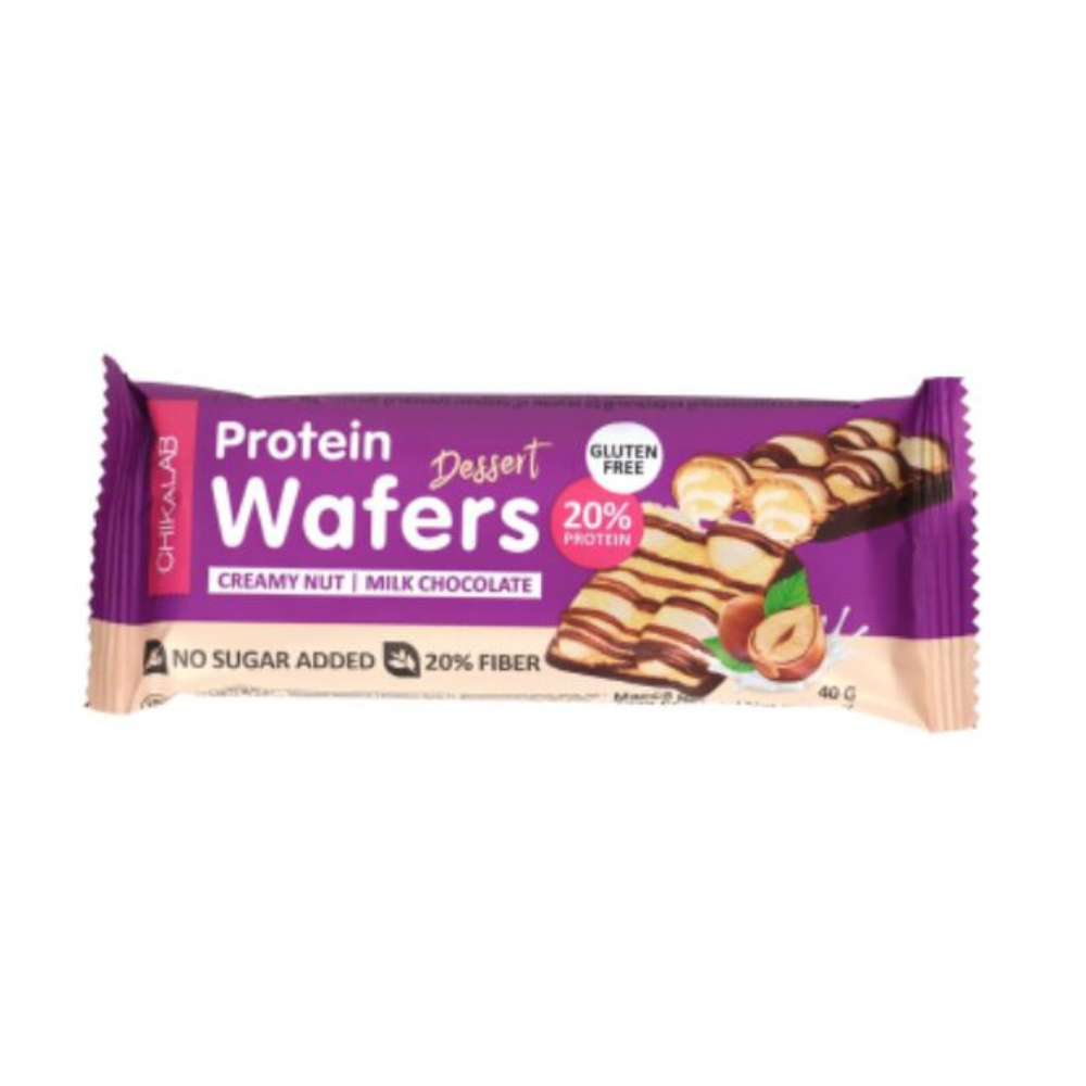 

Вафельный батончик Chikalab Protein Wafers сливочно-ореховый десерт, 3 шт. х 40 г, Protein Wafers