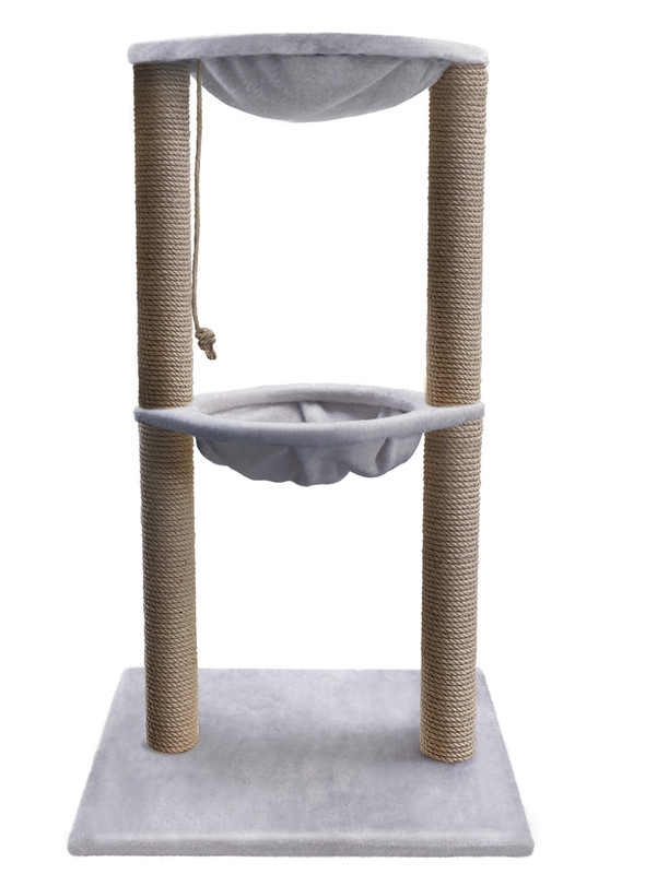 

Когтеточка для кошки Зверье мое с двумя гамаками, 106х60х40см, серебристый, Гамак №5
