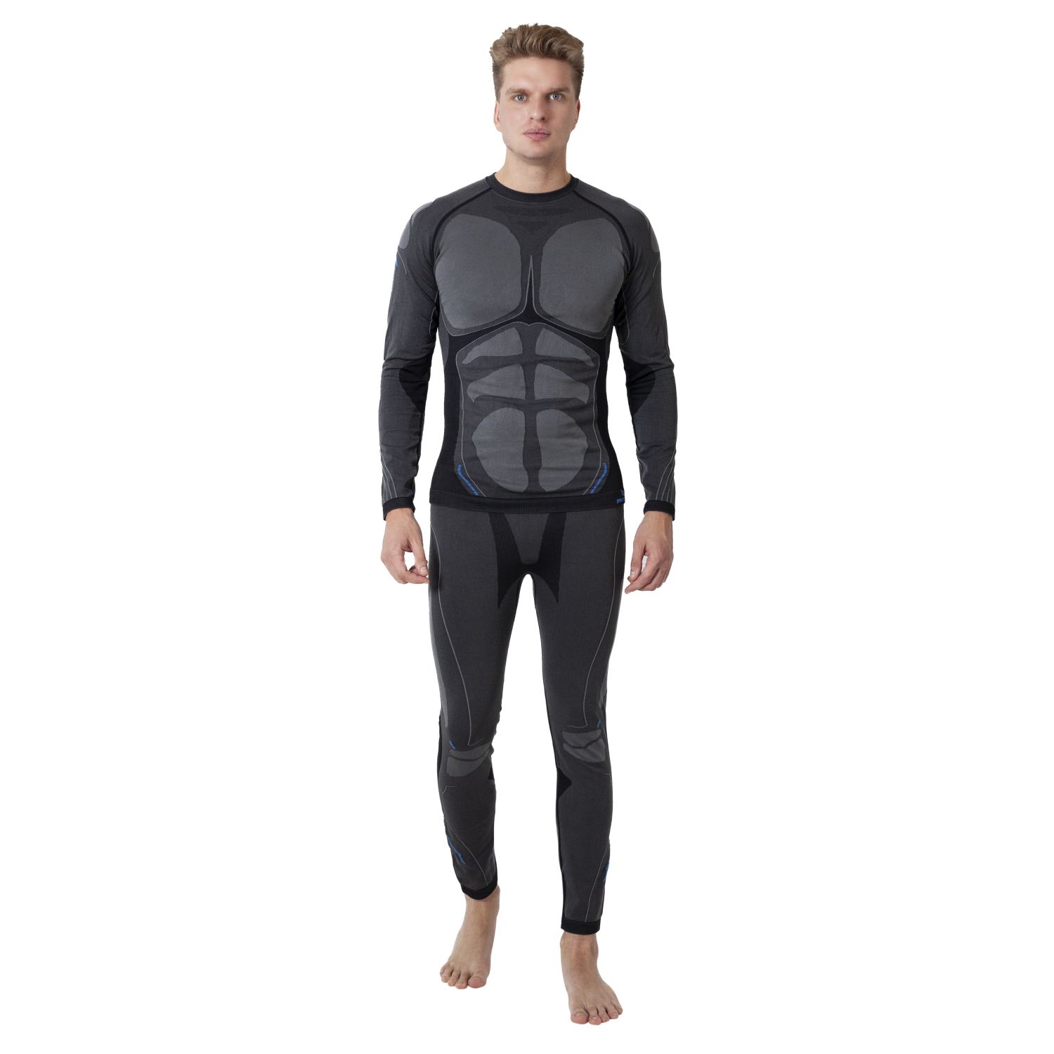 Термобелье мужское - фуфайка и кальсоны White Owl A1-389, размер S/M, серый с черным