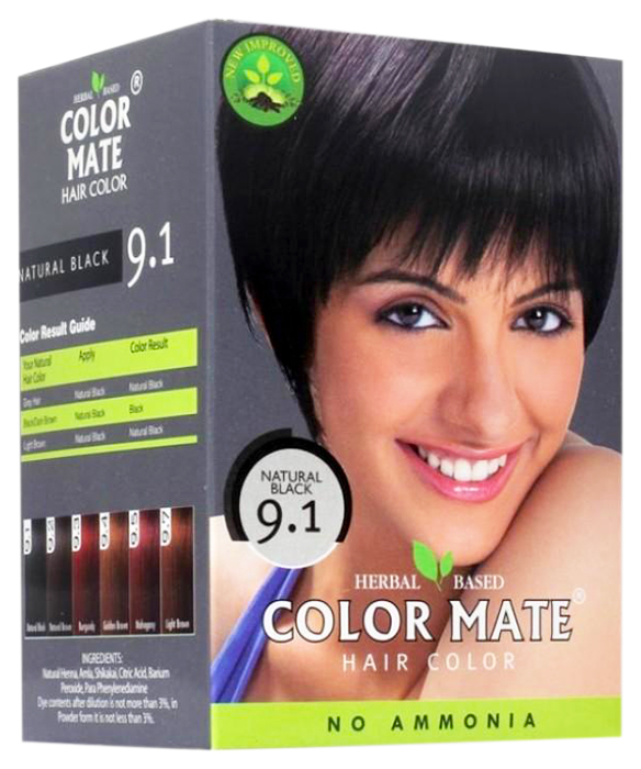 фото Краска для волос color mate herbal based natural black 9.1 15 г 5 шт