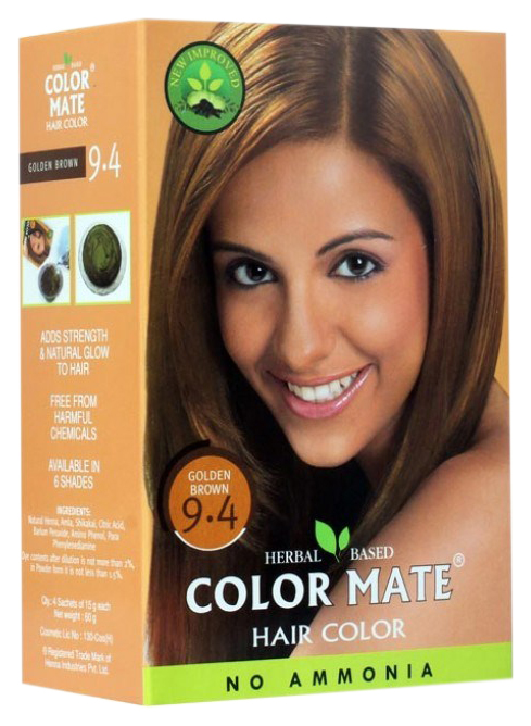 фото Краска для волос color mate herbal based golden brown 9.4 15 г 5 шт