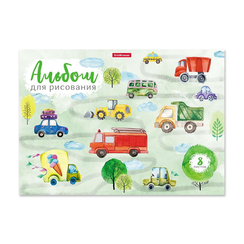 

Альбом для рисования на скобе А4 8л ArtBerry Автопарк