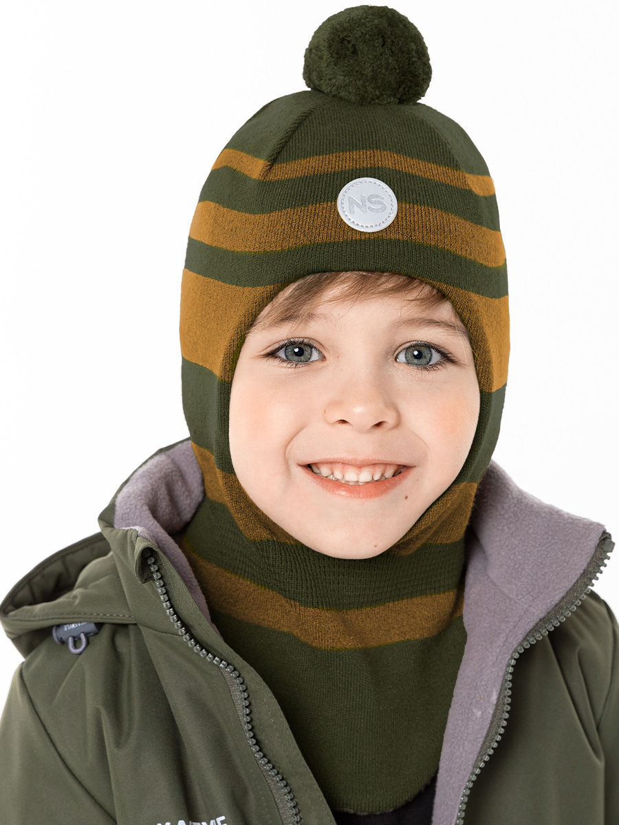 

Балаклава детская NIKASTYLE 10м10124, хаки/горчица, 50, 10м10124