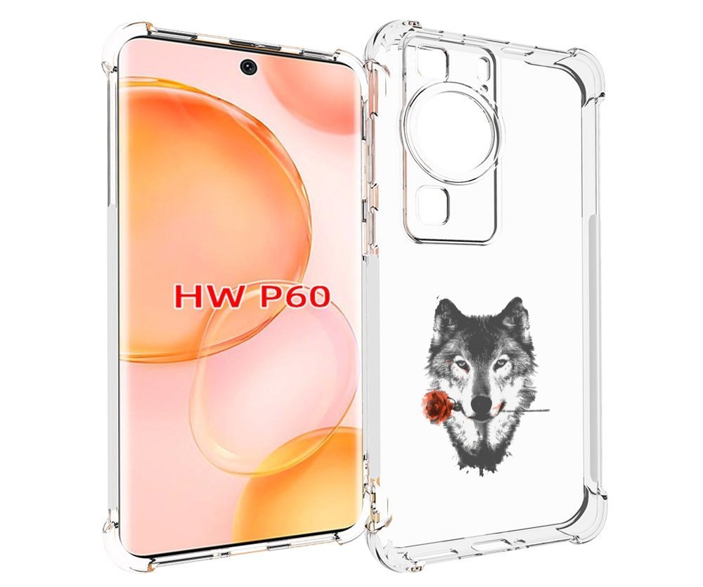 

Чехол MyPads волк с розой для Huawei P60, Tocco