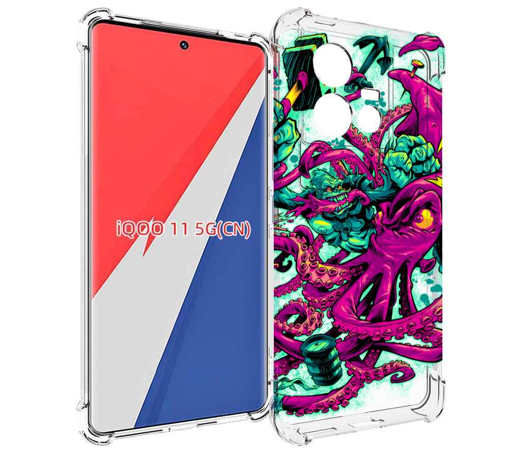 

Чехол MyPads фиолетовый кракен для Vivo iQOO 11, Прозрачный, Tocco