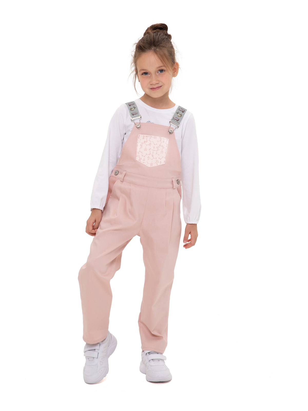 фото Полукомбинезон детский для девочек карамелли о55537 розовый размер 116