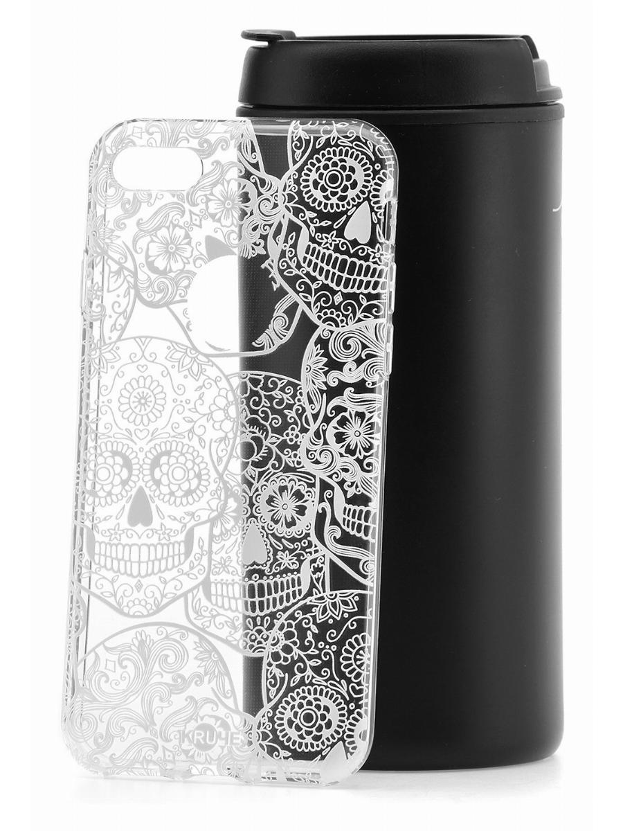 фото Чехол для appe iphone 7 kruche print skull white1 кruче