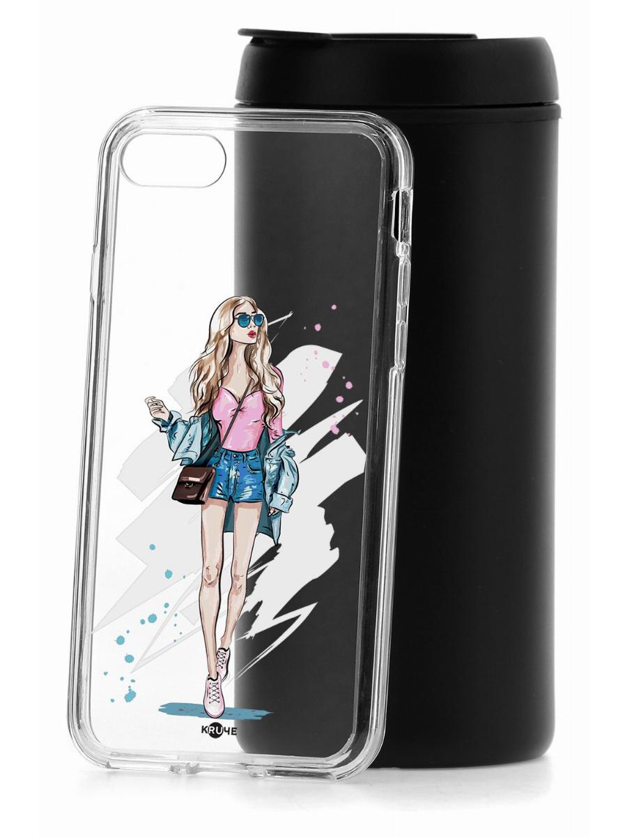 фото Чехол для appe iphone 7 kruche print fashion girl кruче