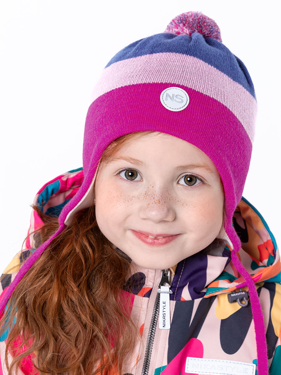 

Шапка детская NIKASTYLE 11м10424, фуксия/деним, 48, Розовый, 11м10424