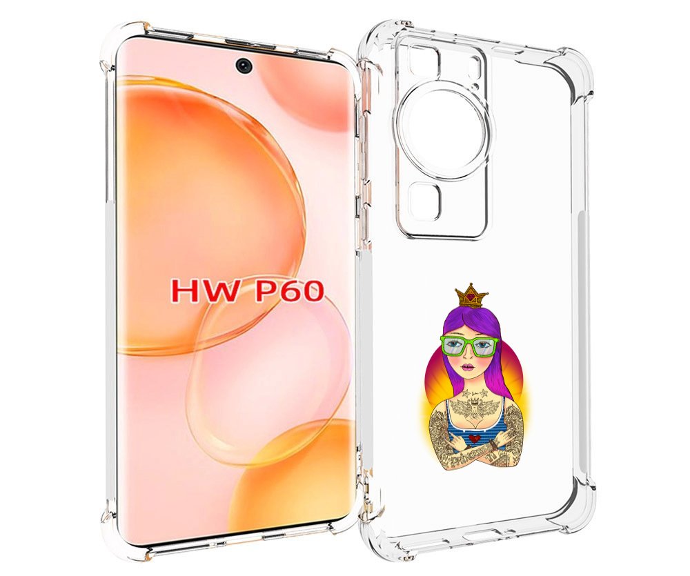 

Чехол MyPads девушка в татуировках с короной для Huawei P60, Tocco