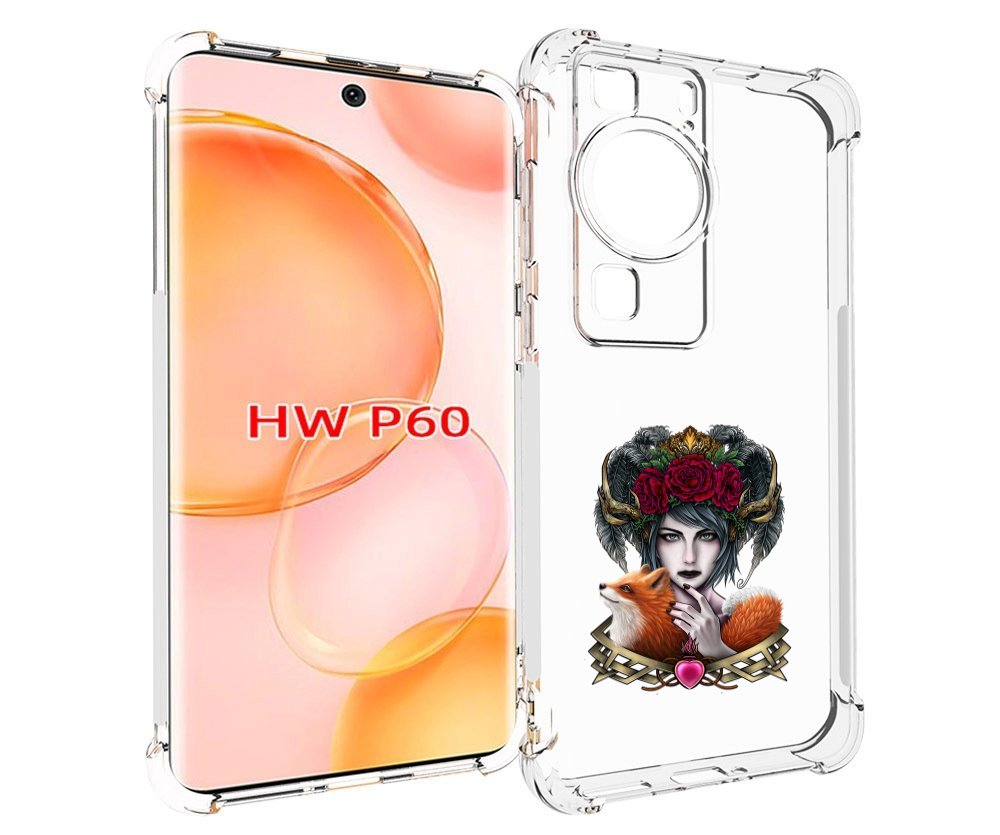 

Чехол MyPads девушка с лисой для Huawei P60, Tocco