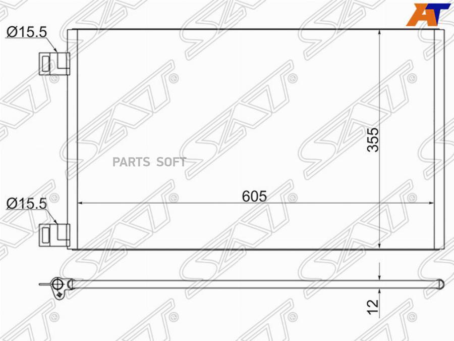 

Радиатор кондиционера renault kangoo 08-13 SAT STRN063940