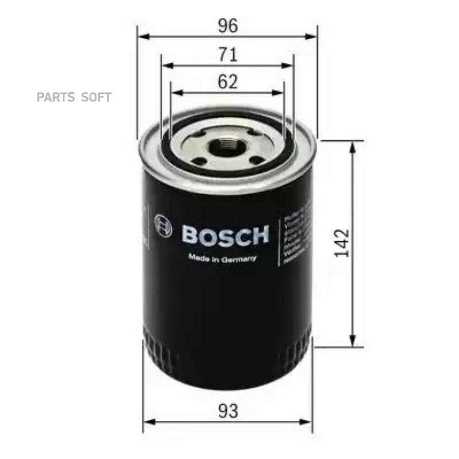 

BOSCH Фильтр масляный [H142 D96 1'' 12 UNF 2.5BAR с обр. клап.] KOMATSU, LIEBHERR