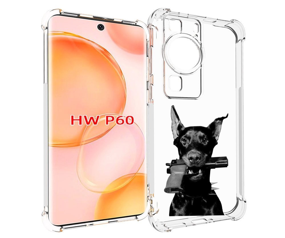 

Чехол MyPads доберман с пистолетом для Huawei P60, Tocco