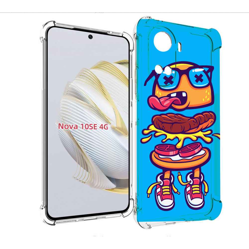 

Чехол MyPads Бургер с очками для Huawei Nova 10 SE, Прозрачный, Tocco