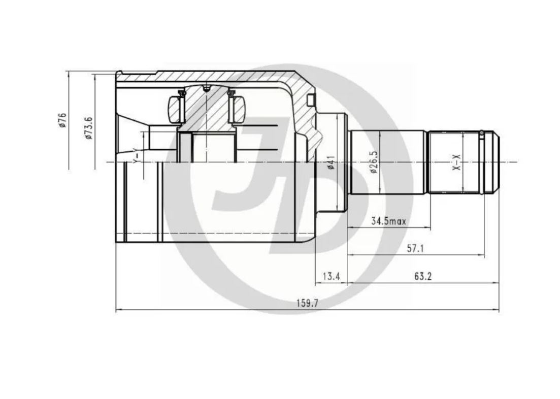

JUST DRIVE JCT0022A ШРУС внешний ABS MI036A43