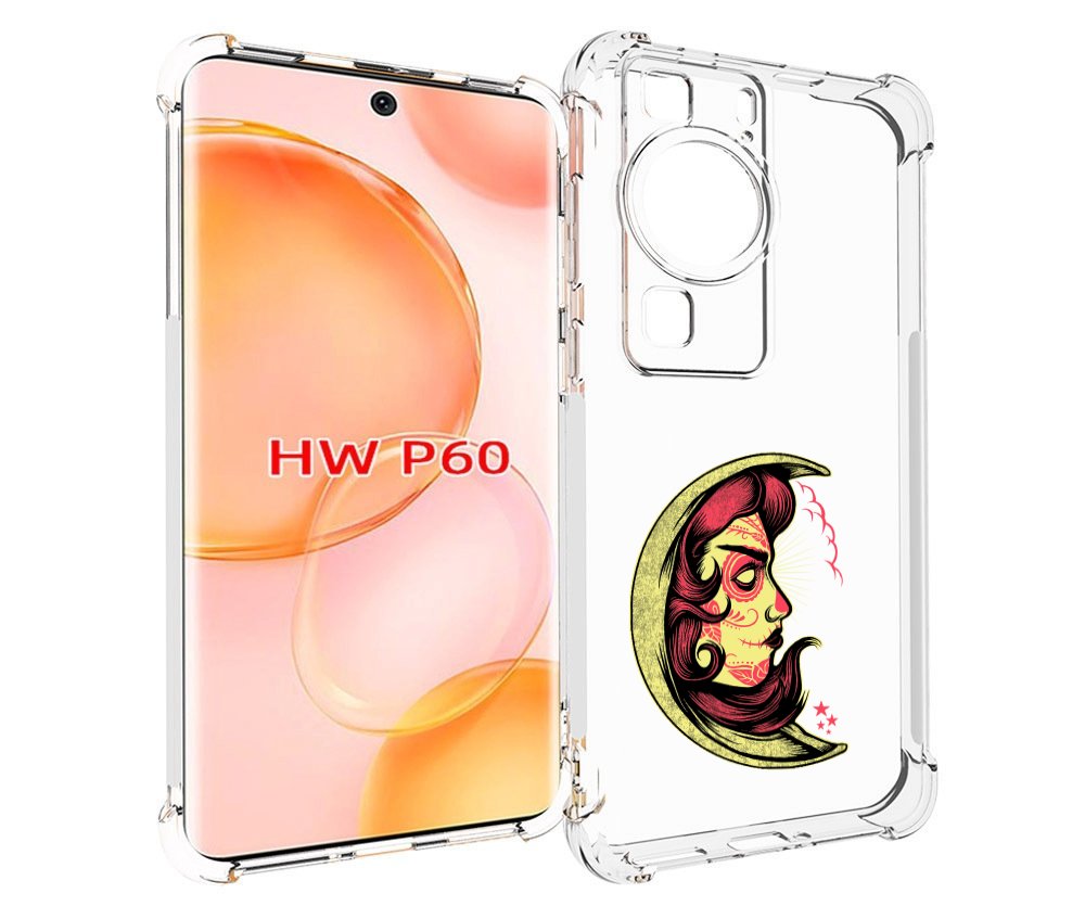 

Чехол MyPads желтый полумесяц с лицом девушки для Huawei P60, Tocco