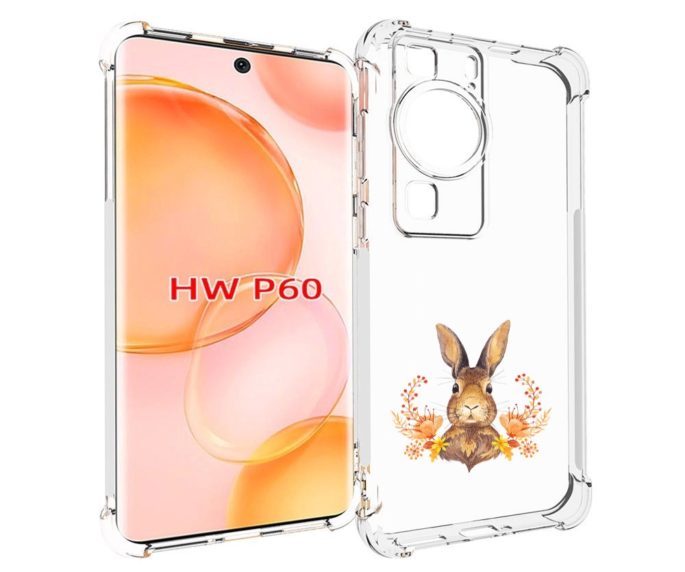 Чехол MyPads зайка в цветах для Huawei P60